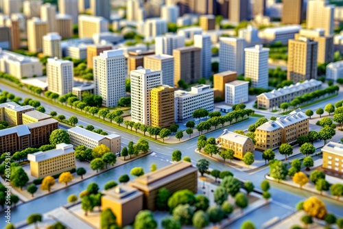 Miniature model for city planning. real estate. sightseeing. shopping. trip. holiday. House. building.