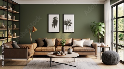 Modern sophisticated living room interior design  photo