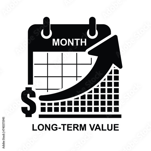 Long term value icon isolated on background vector illustration.