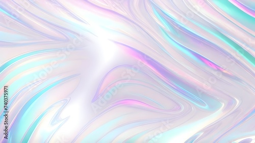 Holographic background seamless trendy iridescent light foil texture. Soft holographic pastel unicorn marble background pattern. Modern pearlescent blurry abstract swirl illustration. © Color Mix