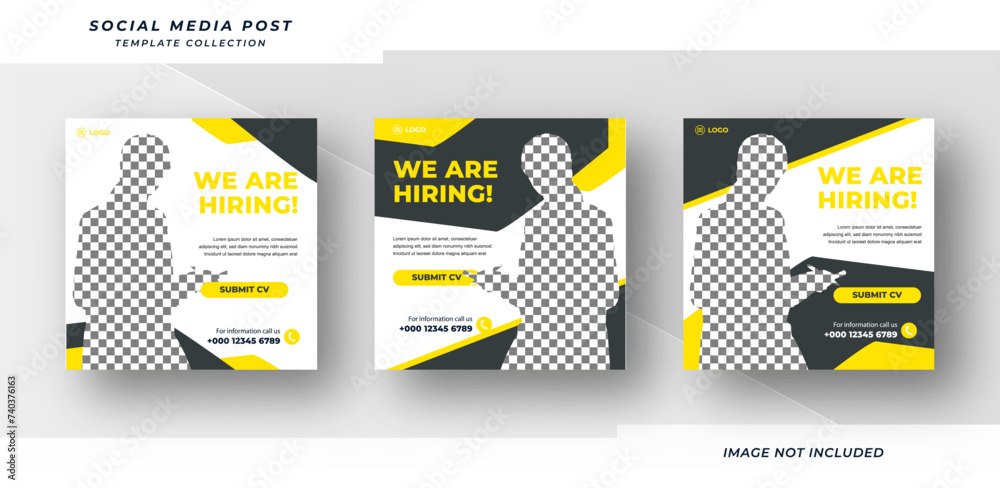 We are hiring banner, poster, background template, Square social media ...