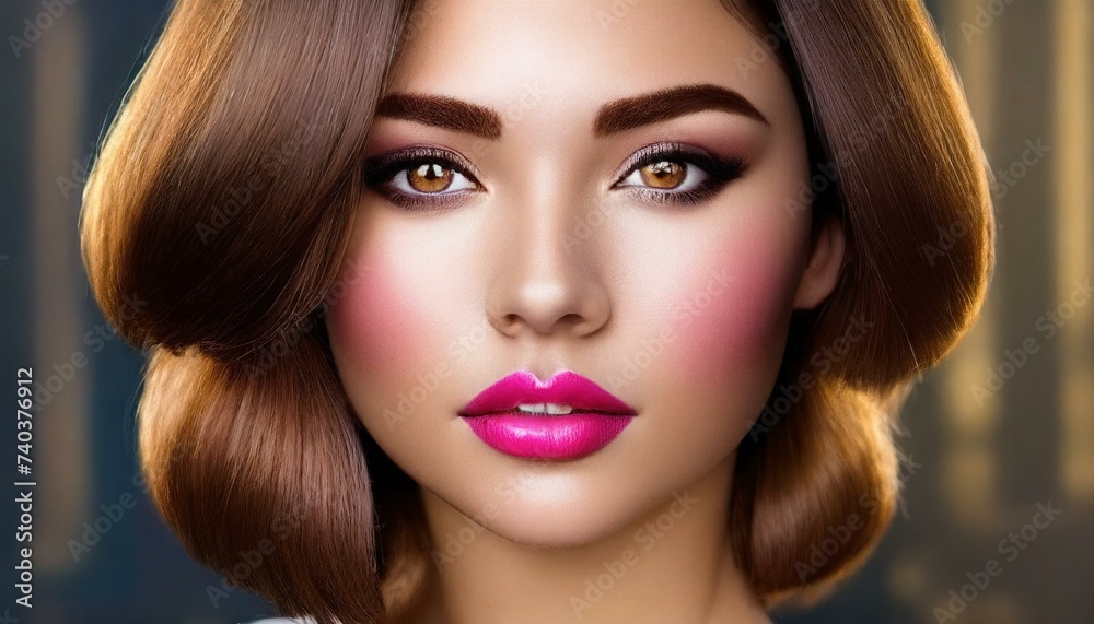 A model exuding timeless glamour, with dark, alluring eyes and a captivating smile. A model exuding timeless glamour, with dark, alluring eyes and a captivating smile.