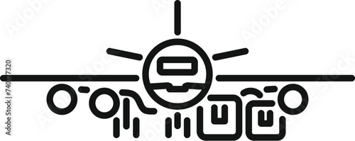 Airplane shipping icon outline vector. Fast delivery. Best box service
