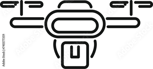 Drone parcel delivery icon outline vector. Shop express. Ship delivery container