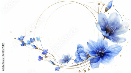 blue floral frame