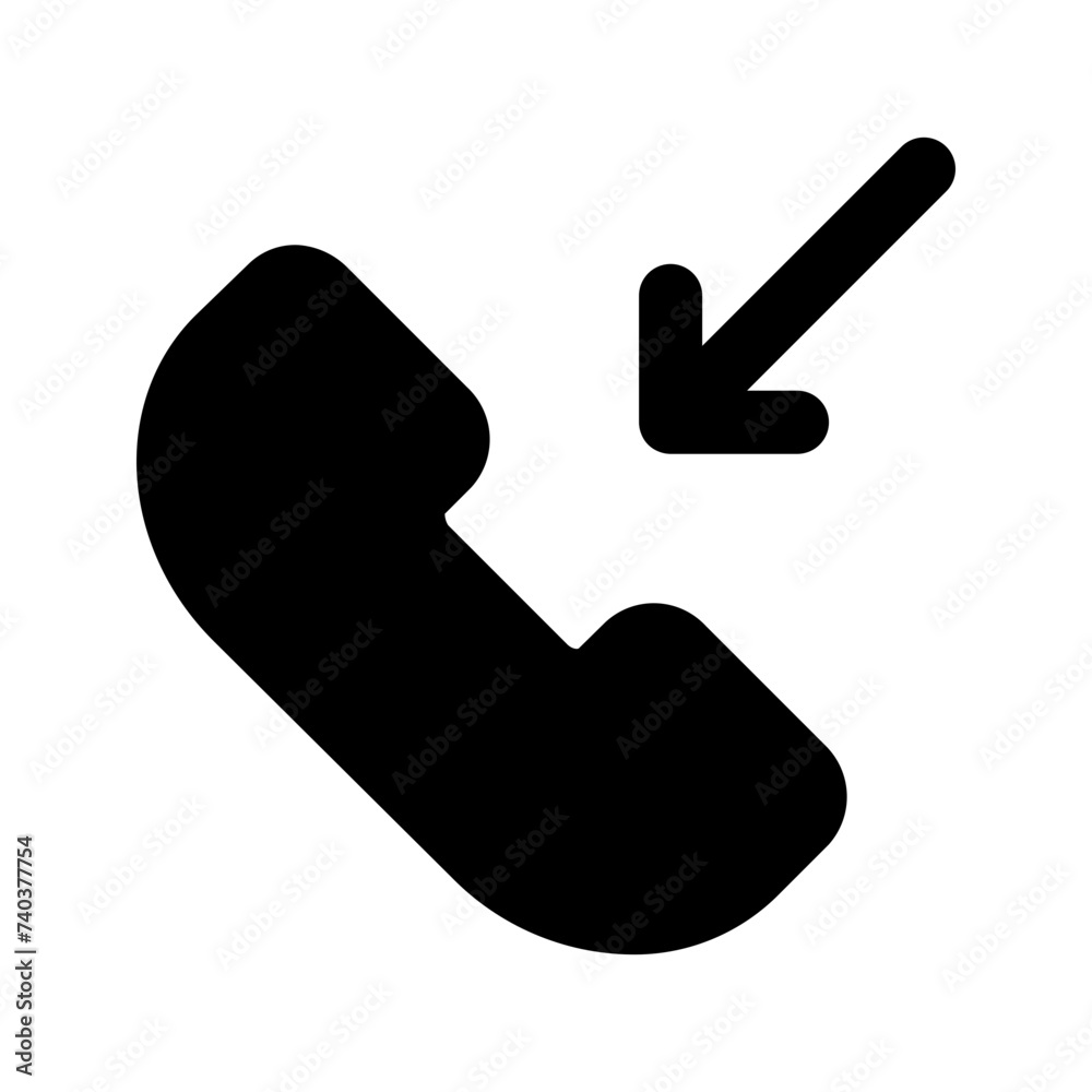 incoming call glyph icon incoming call glyph icon