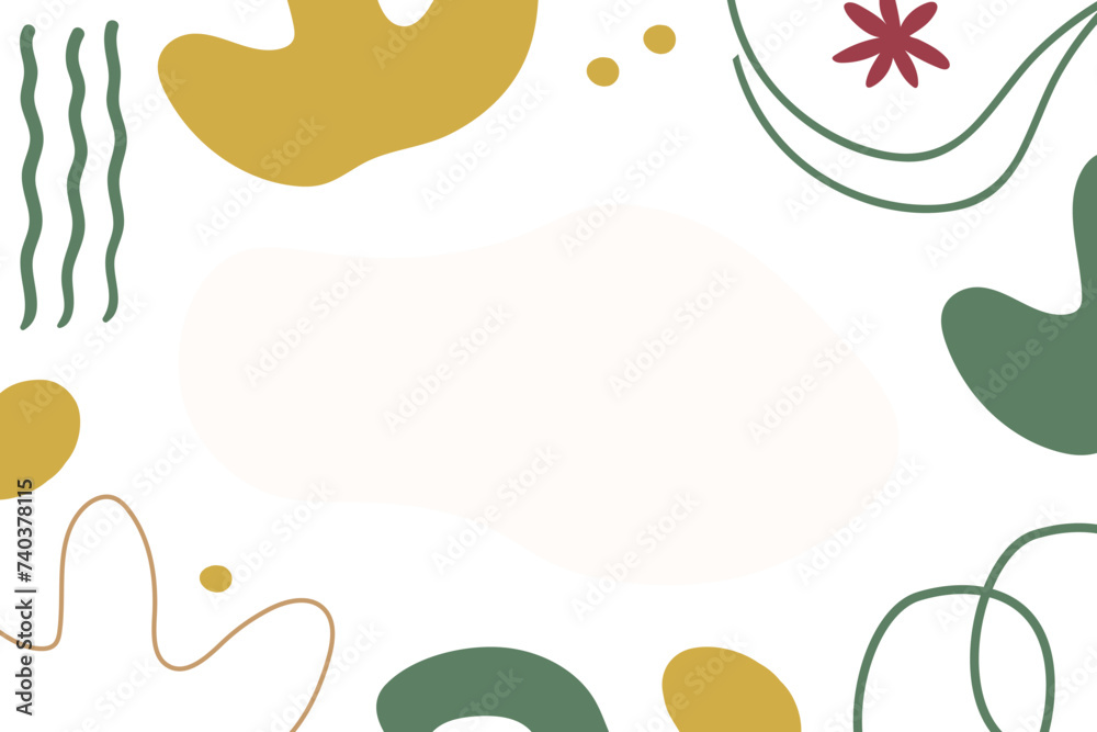 Vector flat abstract bohemian doodle background template