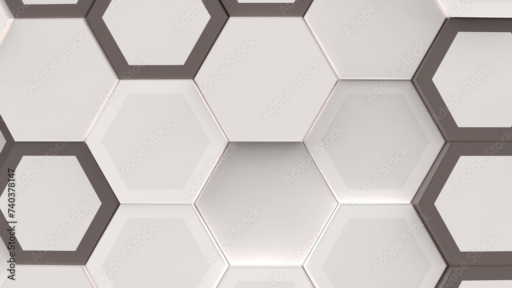 Animation of hexagonal 4k grid wall with shadows motion loop Animation of hexagonal 4k grid wall with shadows motion loop