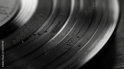 Close Up of a Vinyl Record on a Table. Generative AI