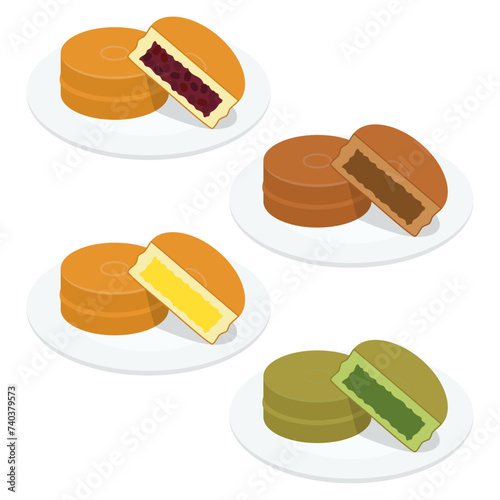 今川焼のイラストセット