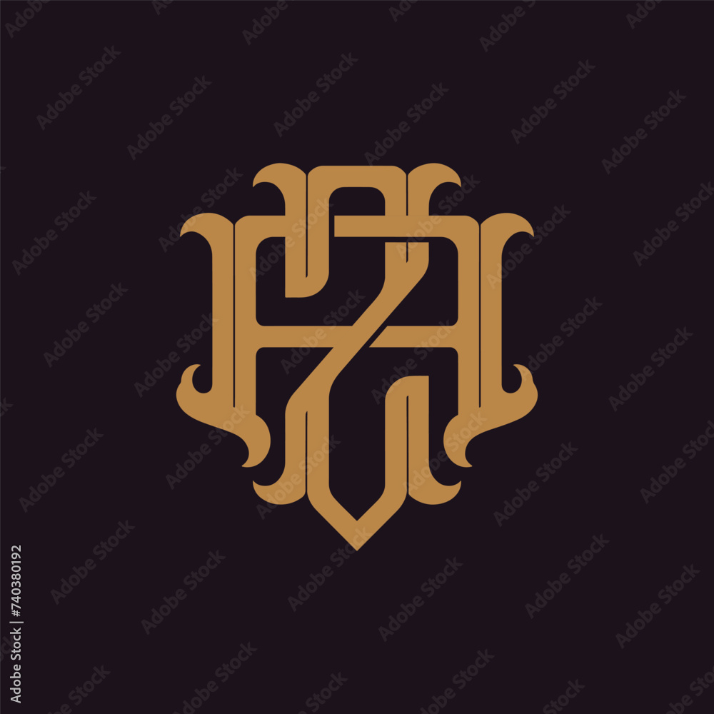 Fototapeta premium Vintage style monogram with initial AZ or ZA. Logo design. Can be applied on stationery, invitations, signage, packaging, or even as a branding element and etc
