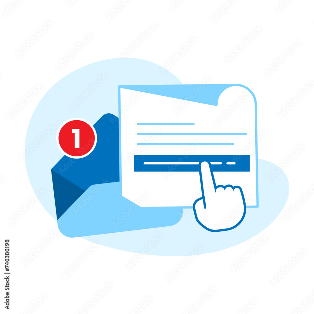 Account activate by click link sent in the email for verification or confirmation concept illustration flat design vector. simple modern graphic element for landing page ui, infographic, icon Account activate by click link sent in the email for verification or confirmation concept illustration flat design vector. simple modern graphic element for landing page ui, infographic, icon