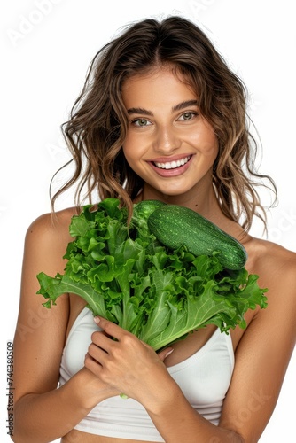 A healthy woman with a smil...