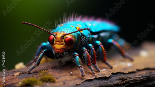 Macro Photography of a Colorful Insect with Intricate Details © SpiralStone