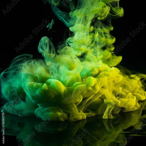 Abstract Art with Colorful Smoke on Dark Background