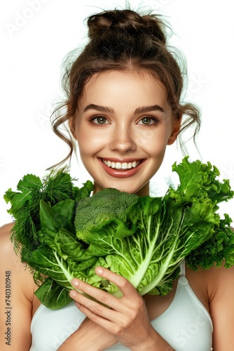 A healthy woman with a smil...