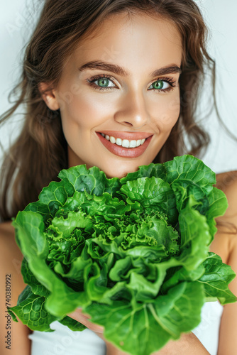A healthy woman with a smil...