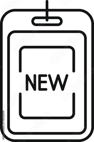 New got price tag icon outline vector. Product cost. Cheap bargain