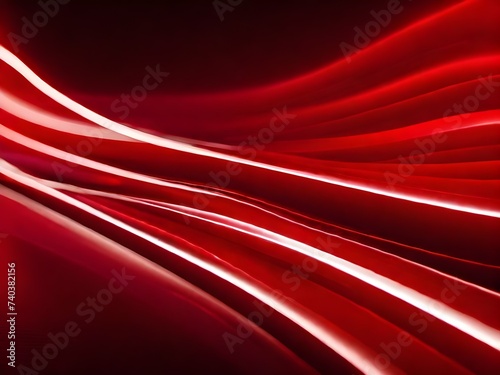 Photo abstract red wavy line of light Background 