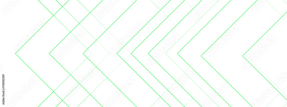 Abstract Green Geometric squares with modern technology design. Futuristic digital landscape with lines. Concept for dynamic websites, striking posters, and business booklets.