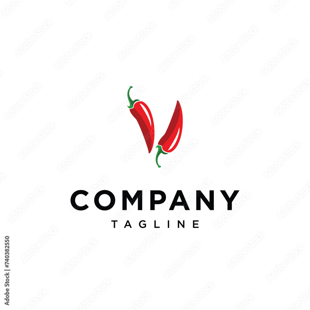 Fototapeta premium Letter V Chilli Spicy logo icon vector template.eps 