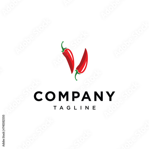 Letter V Chilli Spicy logo icon vector template.eps 