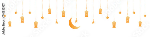 Hanging gold lantern ornament for Ramadan