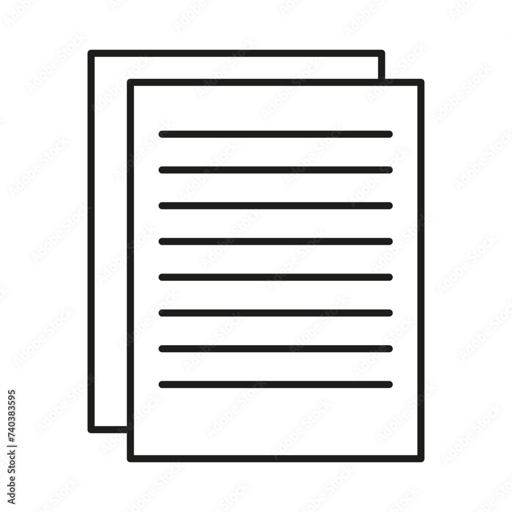 Two sheets of paper with parallel lines stacked in a symmetrical rectangle Two sheets of paper with parallel lines stacked in a symmetrical rectangle