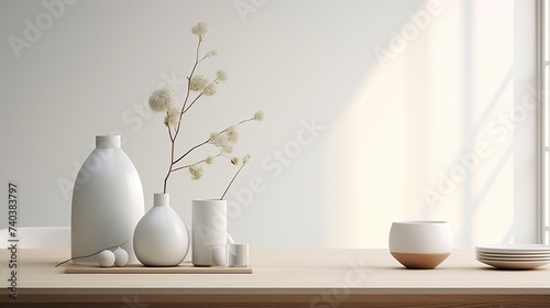 Flowers in the vase with white wall  © Faisal