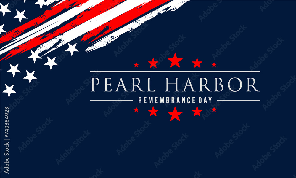 Pearl Harbor Remembrance Day. December 7. Holiday concept. Template for background, banner, card, poster. Vector Illustration.	
