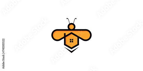 home Bee is a logo that uses a 6-sided base and is modified to produce a very minimalist and modern image of a bee and house.