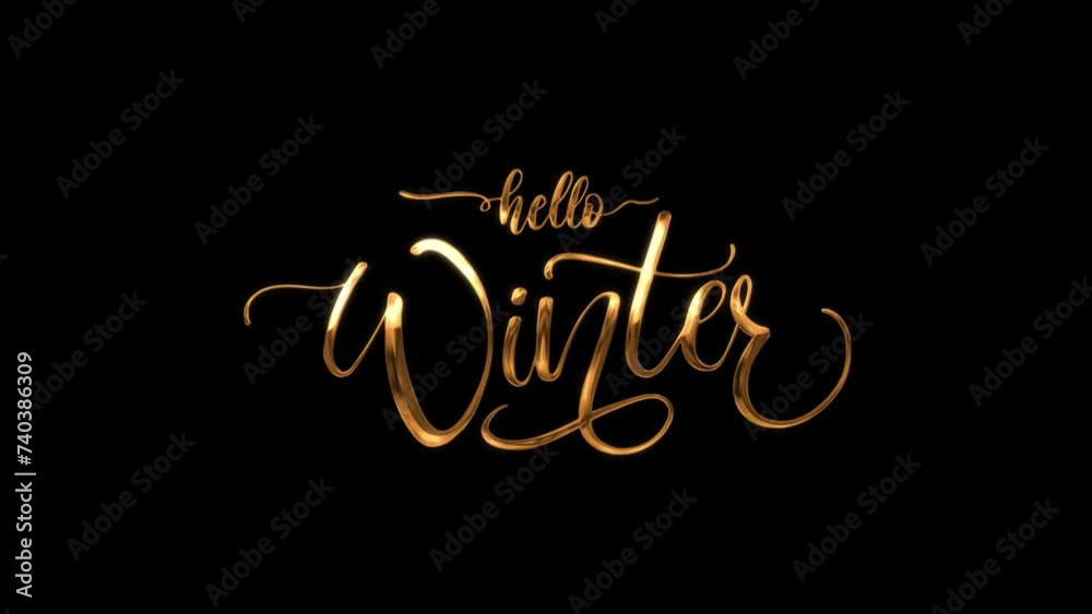 Hello Winter Handwritten Animated Text in Gold Color, beautiful lettering This animated is suitable for celebration, wishes, events, holiday, Greeting and festival, Hello Winter Handwritten Animated Text in Gold Color, beautiful lettering This animated is suitable for celebration, wishes, events, holiday, Greeting and festival,