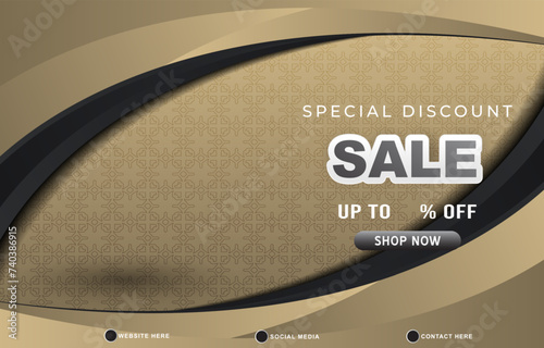 special discount sale discount template banner with copy space for product sale with abstract gradient brown background design
