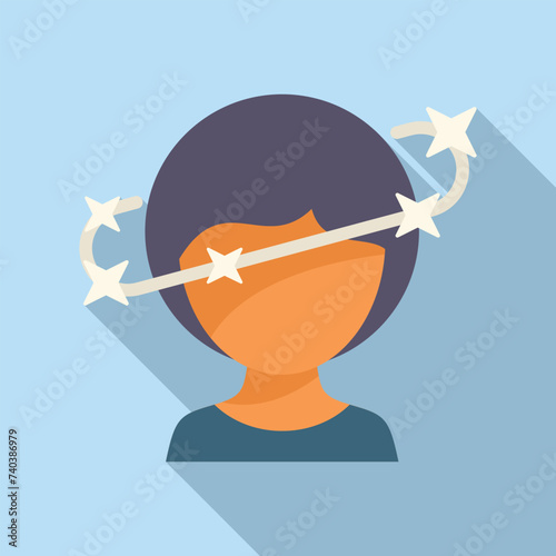 Drunk pressure icon flat vector. Human ill dizziness. Sick adult pain