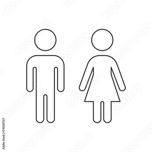 boy and girl sign line icon. Couple line icon for web, mobile and infographics. Vector dark grey icon isolated on white background.