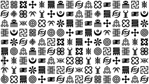 Adinkra Symbols Seamless Pattern photo