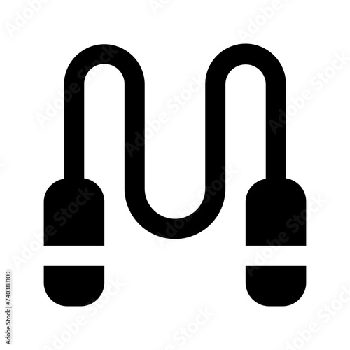 jumping rope glyph icon