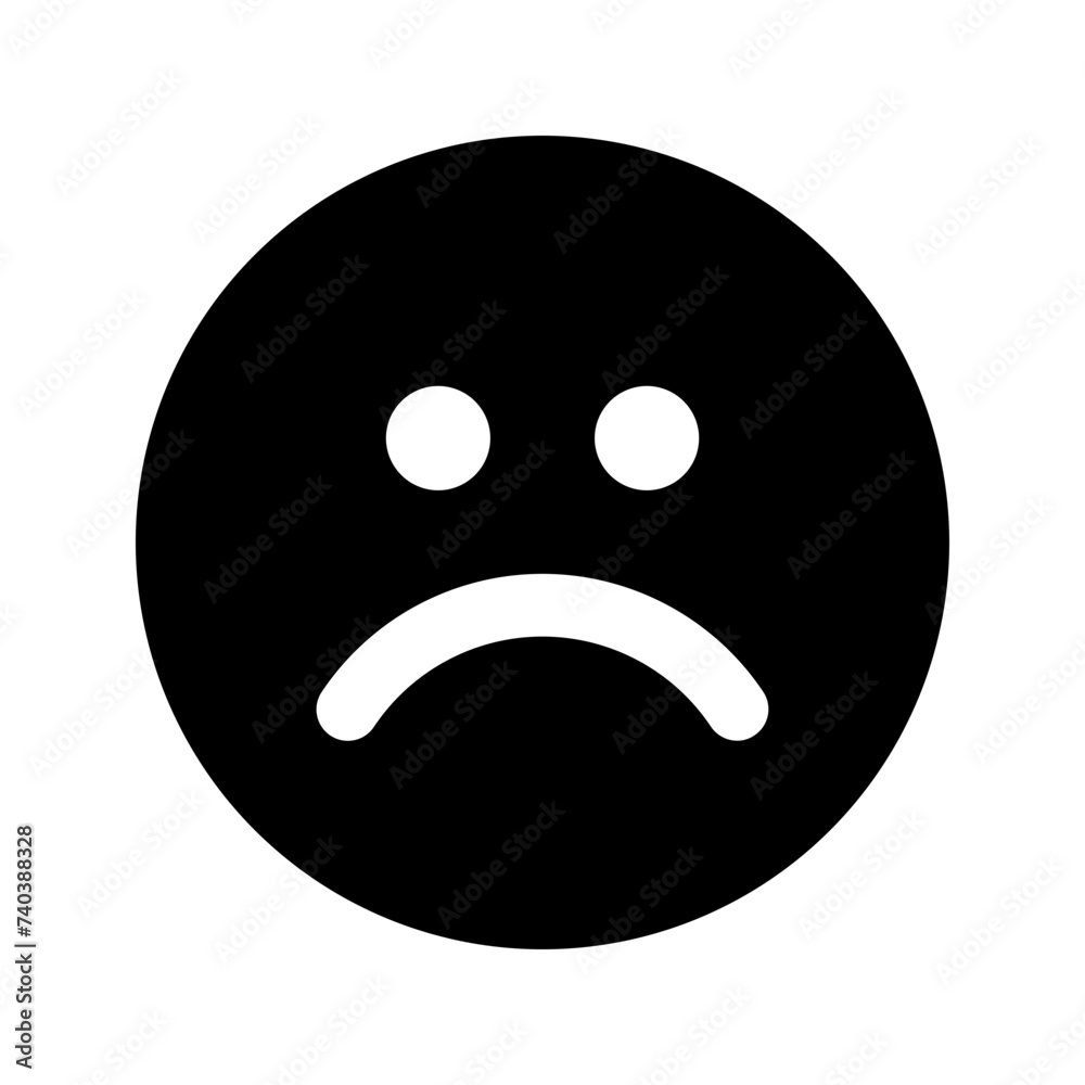 sad glyph icon