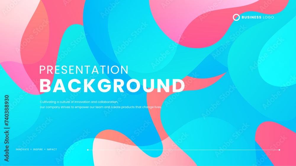 Blue white and pink vector modern abstract simple background with wave and liquid elements vector illustration. Presentation background template