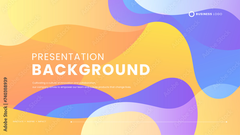 Purple violet white and yellow vector simple minimalist style background design with waves and liquid. Presentation background template