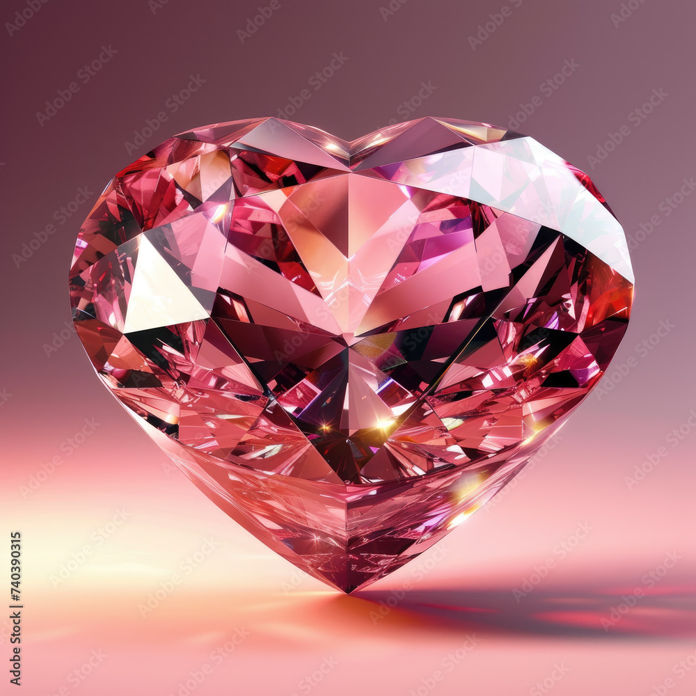 a Diamond Heart in a Pinkish Red Color.