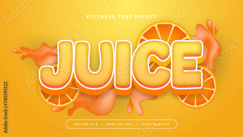 Yellow and orange juice 3d editable text effect - font style photo