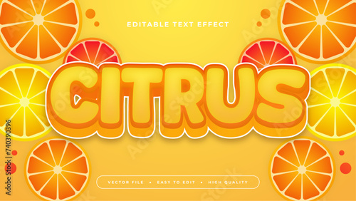 Yellow and orange citrus 3d editable text effect - font style