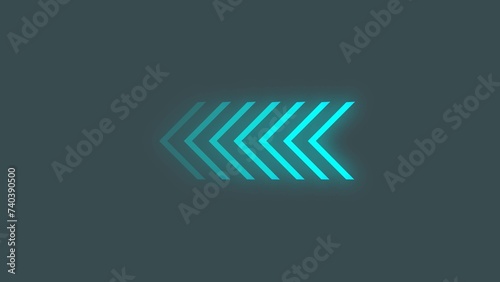 Abstract glowing arrow loading icon illustration.