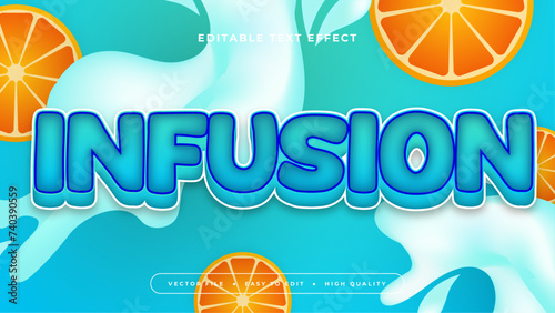 Blue orange and white infusion 3d editable text effect - font style