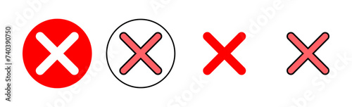 Close icon set illustration. Delete sign and symbol. cross sign