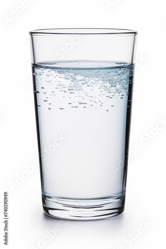 Glass of clean spring water isolated on white, Generative AI 