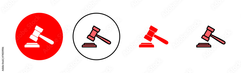 Gavel icon set illustration. judge gavel sign and symbol. law icon. auction hammer Gavel icon set illustration. judge gavel sign and symbol. law icon. auction hammer