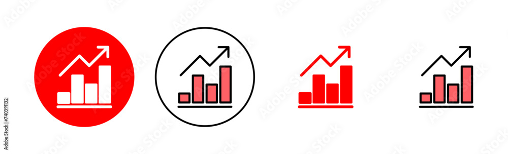 Growing graph Icon set illustration. Chart sign and symbol. diagram icon Growing graph Icon set illustration. Chart sign and symbol. diagram icon
