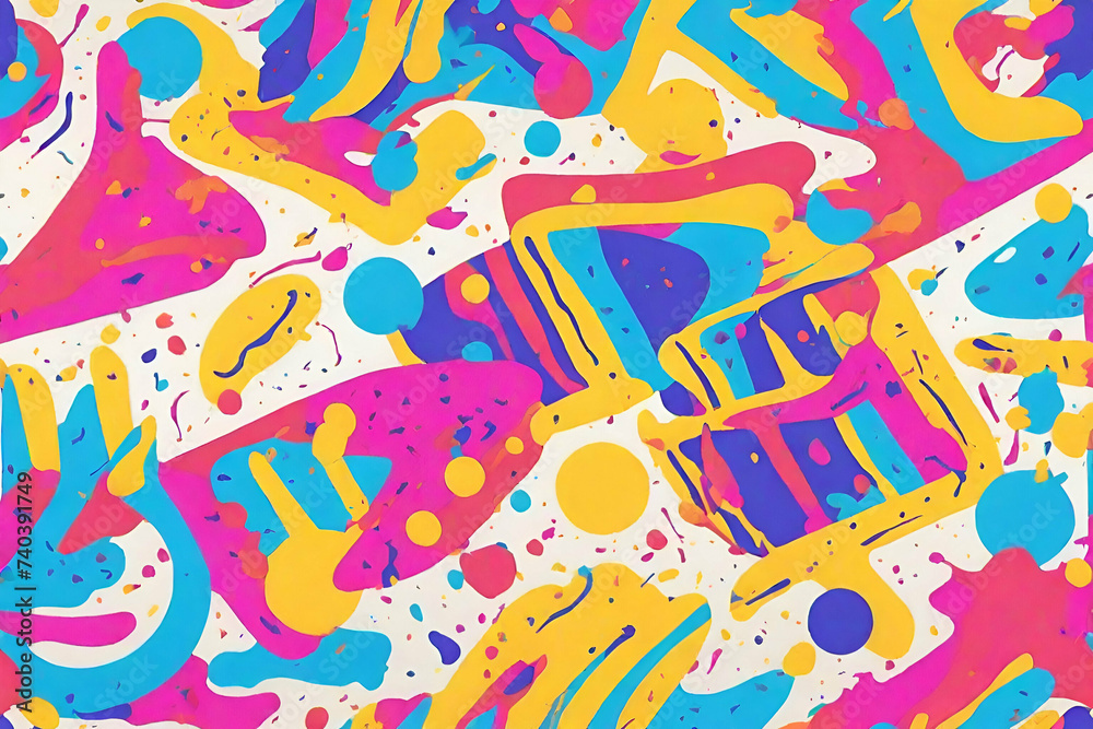 Obraz premium illustration of children cartoon color splash background